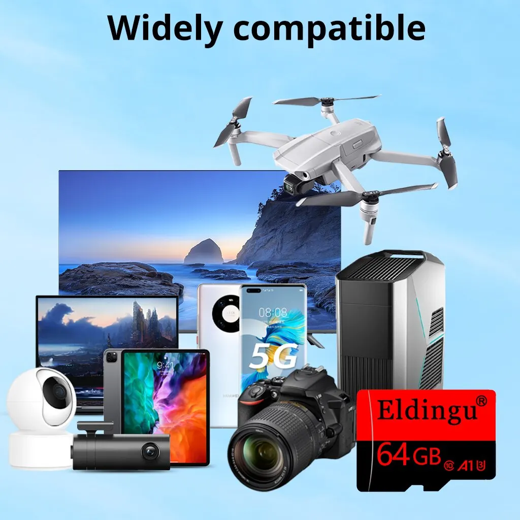 Eldingu Memory Card 32GB 64GB 128GB A1 U3 Class10 Mini TF Card U1 TF Card for Cell Phones Car Devices Computers Drones