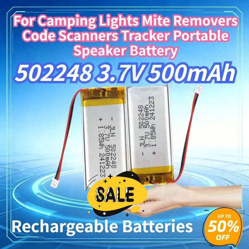 3.7V 500mAh 502248 Polymer Lithium Batteries for Camping Lights Mite Removers Code Scanners Tracker Portable Speaker Battery