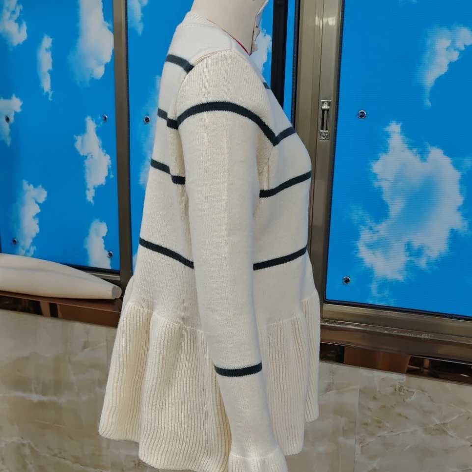 

Классический женский лоскутный вязаный кардиган с длинным рукавом и v-образным вырезом на пуговицах, осенняя повседневная куртка, полосатый свитер