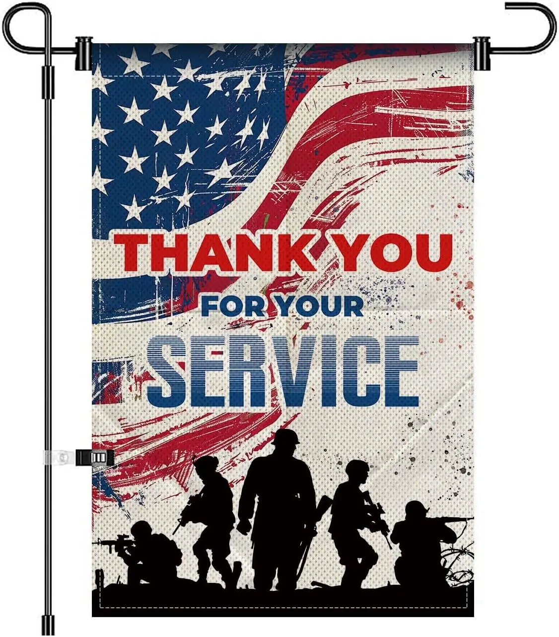 Thank You for Your Service Garden Flag Patriotic Banner 12X18 IN Memorial Day, Fourth of July, Veterans Day Patriotic Decora EEZ
