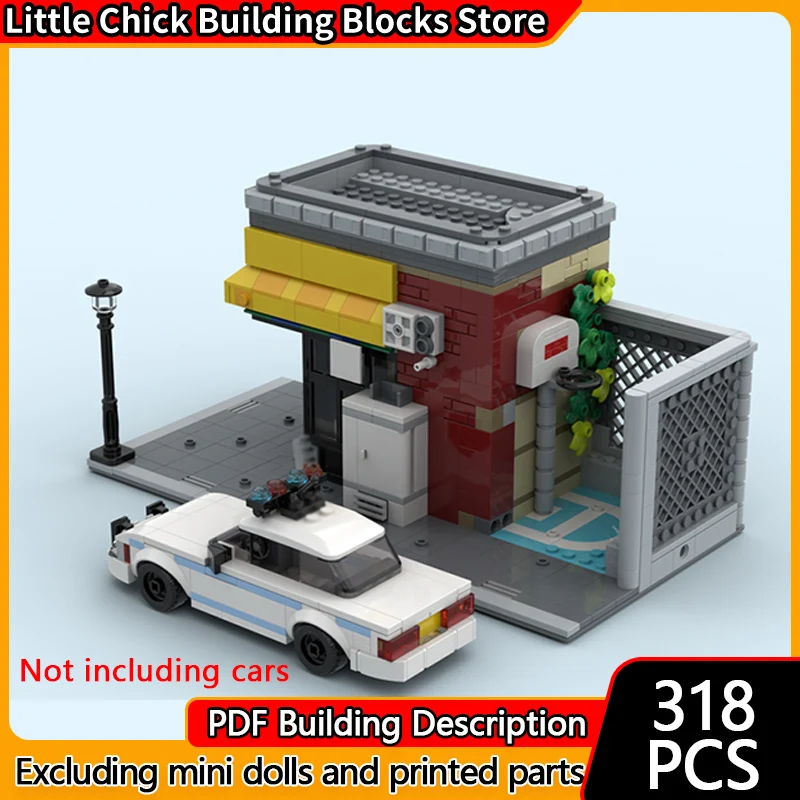 

City Street View Model MOC Building Bricks Deli And Basketball Court Modular Technology Children Holiday Gifts Assemble Toy Suit