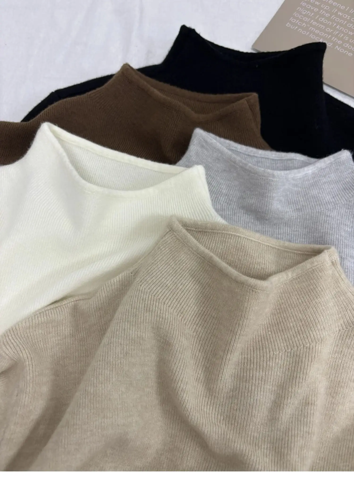Damen Casual Vintage Strickpullover mit Langen Ärmeln 2026 Herbst Winter Mode Rollkragenpullover Einfarbiger Damenpullover Damenbekleidung – Detail 8