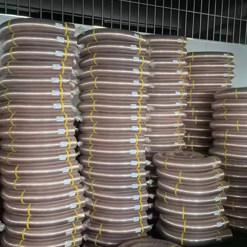 PU industrial vacuum pipe hose copper plated steel wire polyurethane engraving machine cutting machine telescopic air pipe