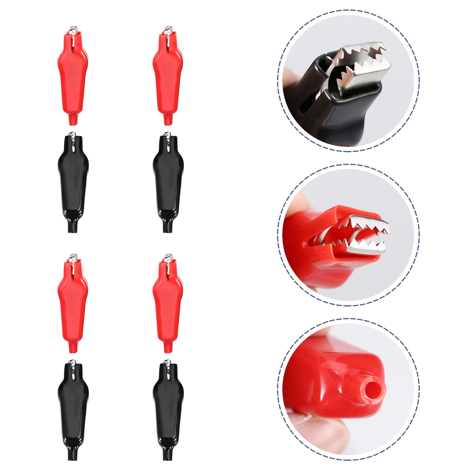 8 pçs crocodilo braçadeira jacaré clipe conector teste banana segurança abs cabo chumbo duplo isolamento cobre abs uso longterm