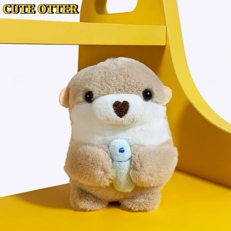 1-10PCS Otter Plush Doll Keychain, Cute Animal Doll Backpack Pendant, Creative Car Key Pendant, Toy Gift for Young Girls