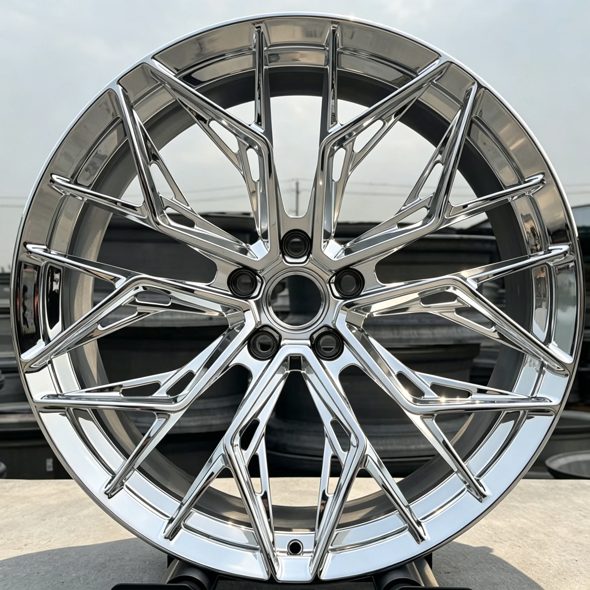 17-22 Inch Mirror Chrome Twin Y-Spoke Luxury Forged Alloy Wheels Universal Sport Car Tuning Rims