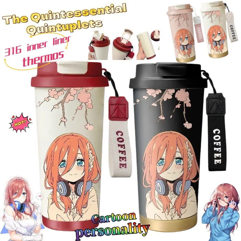 

Термокружка The Quintessential Quintuplets: Милая, модная, креативная, с внутренней частью из нержавеющей стали 316, для холодных напитков, подарок