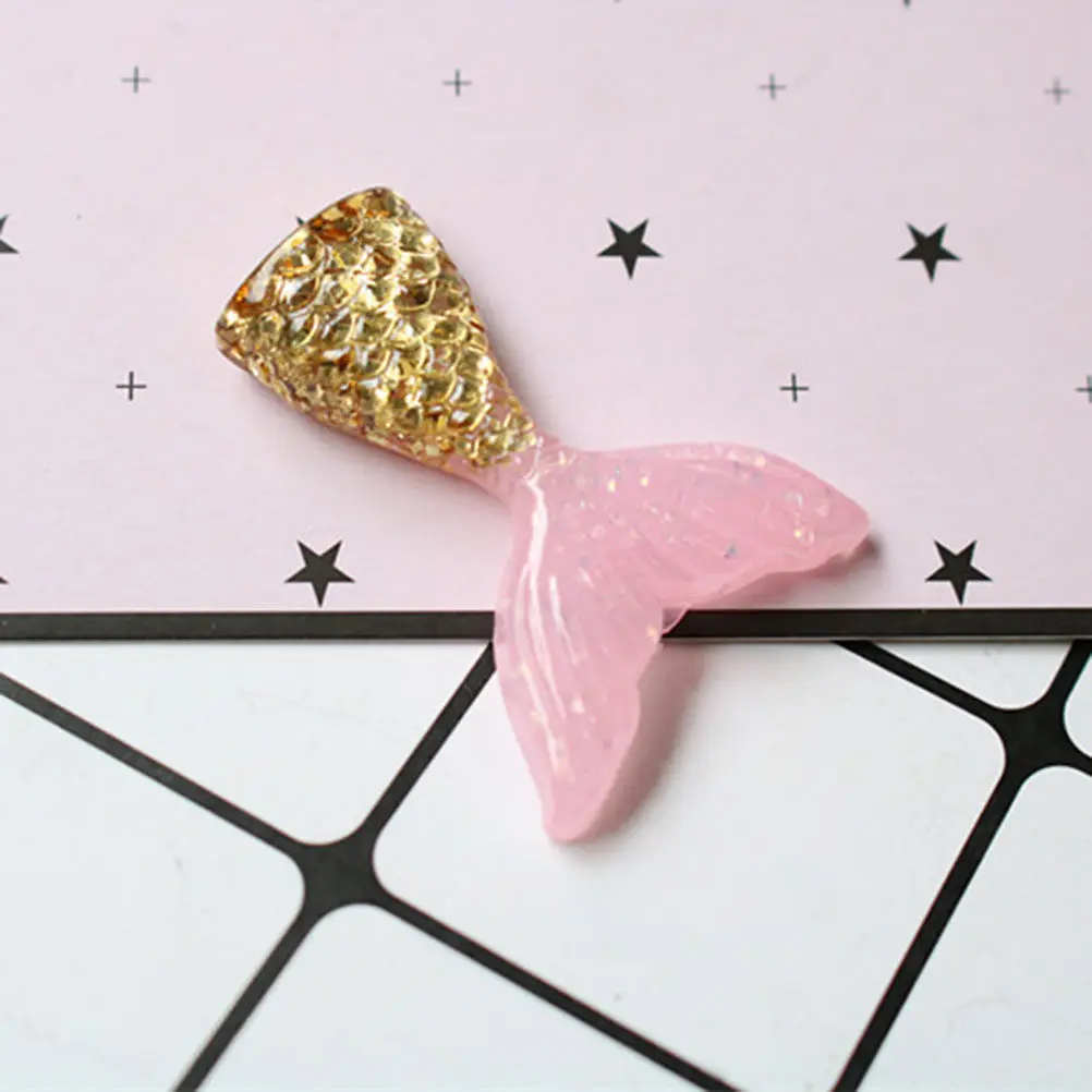 

60Pcs Premium Resin Mermaid Tail Charms Assorted Attractive Colors Diverse Tails Shapes for Scrapbook DIY Crafts Hairpin Mobile