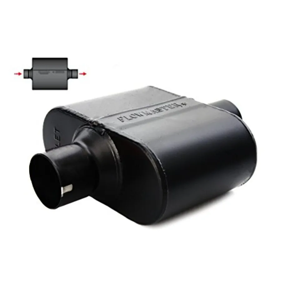 Super 10 Series SS Muffler 2.5 مخرج مدخل مركزي 842515 1 غرفة لأنظمة العادم عالية الأداء في الشاحنات الثقيلة و #1