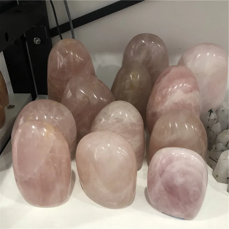 2.2LB High Quality Natural Crystal Stand Madagascar Rose Quartz Polished Free Form