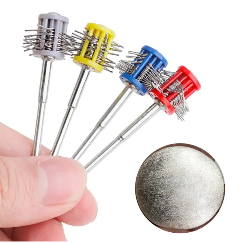 Pro Texturning Brushes Professional Polishing Grit Mounted Matt Wire Brush Jewelry Brush With Handle DIY Jewelry Making Tools