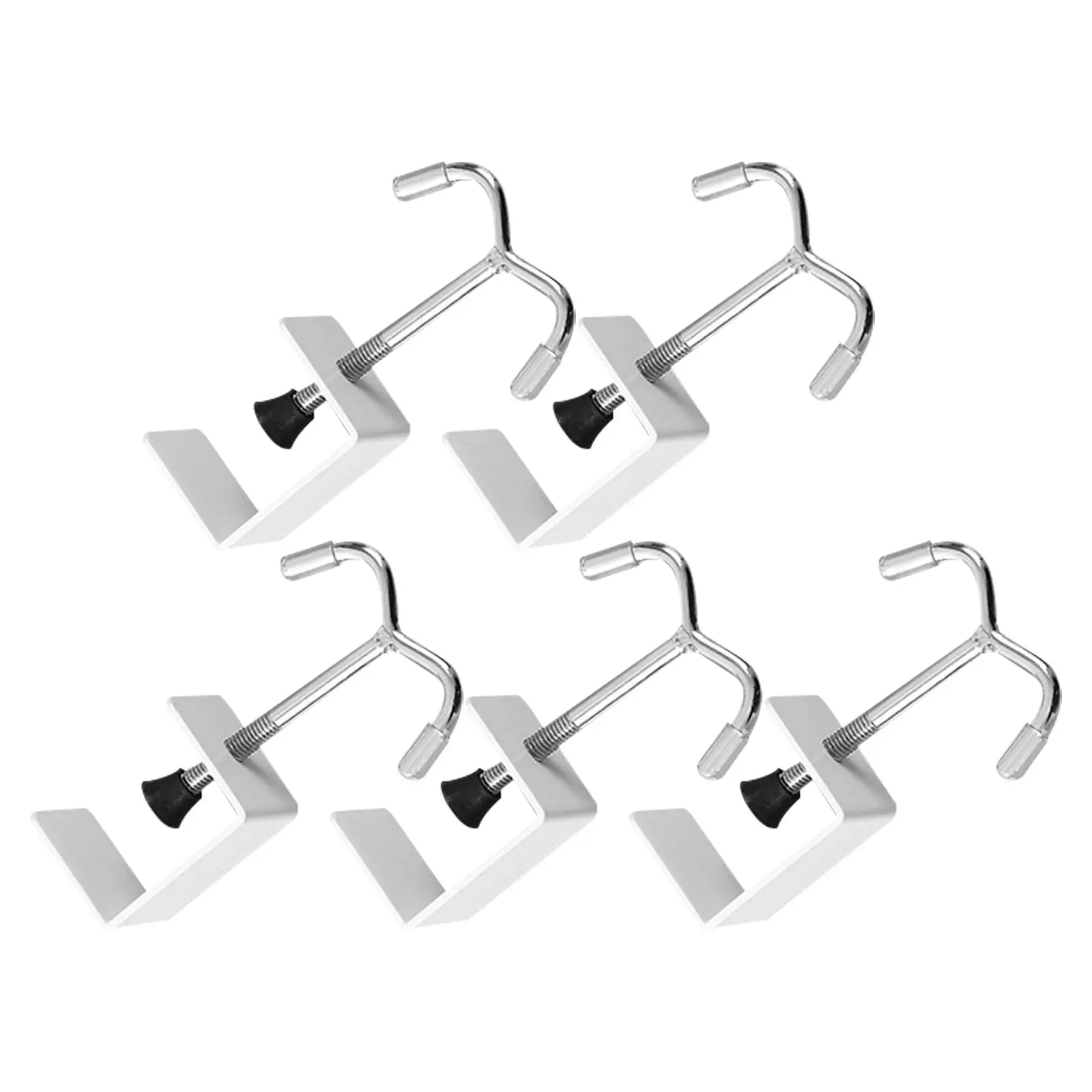 Desktop Clamp Hooks 5 Pack Adjustable Heavy Duty Holders for Headphones Purses Backpacks Mugs Umbrellas