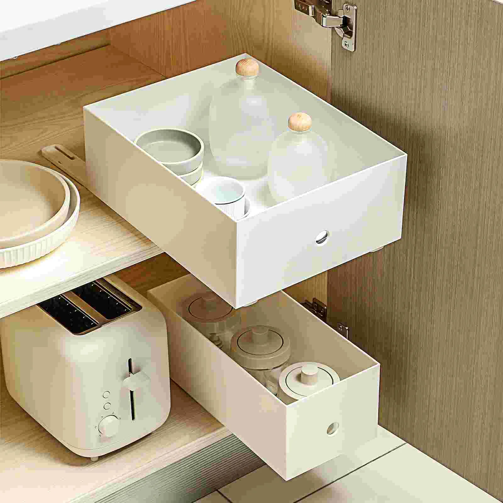 4 Pcs Storage Box Rail Drawer Slide Track Slides Basket Accessories The Hips Useful Self-adhesive