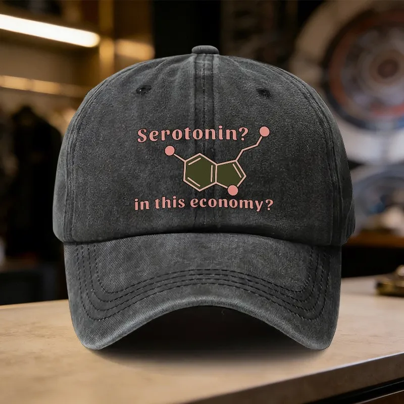Casquette de baseball unisexe avec motif « Serotonin In This Economy » et structure chimique, pour l'extérieur et la protection solaire