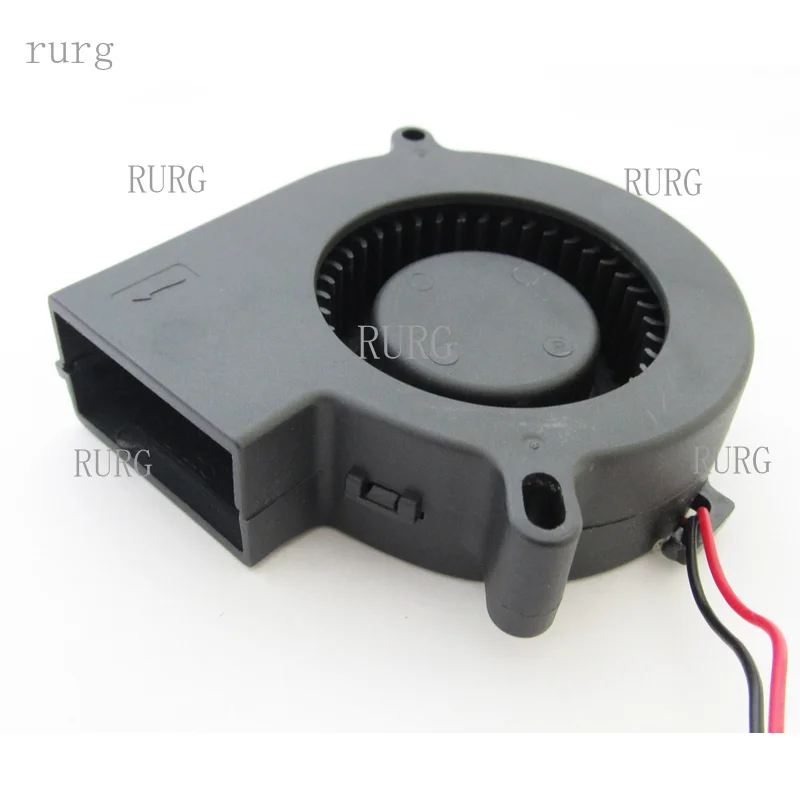 R+ 1-piece brushless DC cooling fan, 75mm, 7525, 75x75x25mm, 5V, 12V, 24V, 2-pin/2-wire