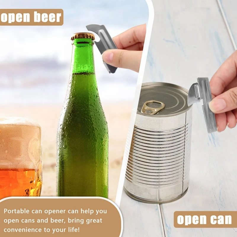 12 Pieces Can Openers Camping Can Openers Portable Can Opener With Key Rings, P-38, P-51 And P-57 Stainless Steel