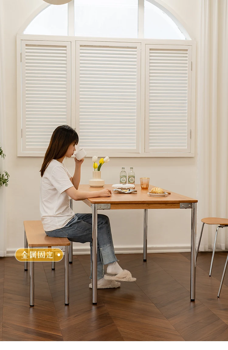 Taburete de madera maciza para dormitorio, Banco retro japonés, unidad pequeña minimalista, mesa de comedor