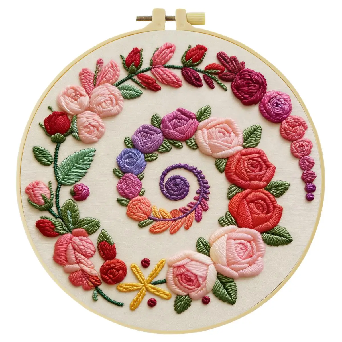 1 Stück 20X20CM/15X15CM 7,87/6,3 Zoll Blumen-Stickerei-Starter-Kit DIY-Kit DIY-Stickerei-Set Handarbeiten Heimdekoration Malerei – Detail 1