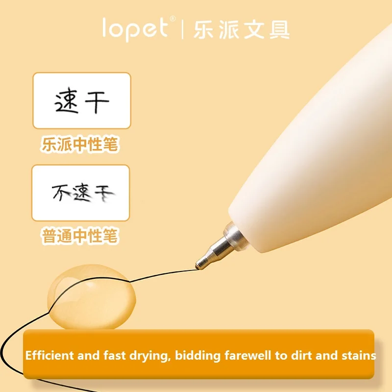 4pc/lot Lopet Kawaii Gel Ink Pen Set 0.5MM Cute Sign Pens Back To School Stationery Rotating Core Quick Drying ST Nib for Office
