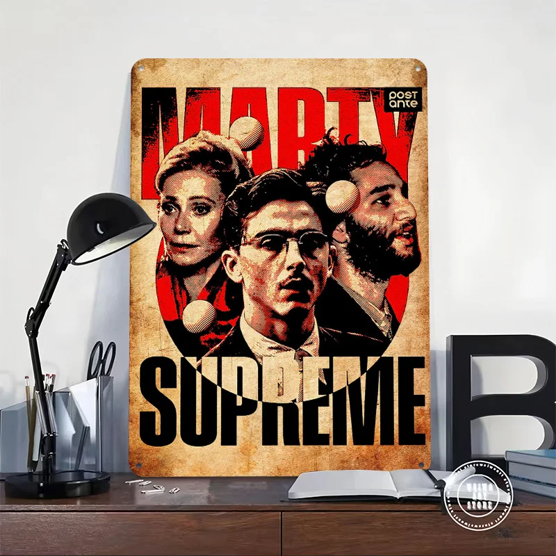 Marty Supreme Movie Metal Poster Custom Wall Art Retro Vintage Tinplate Signs for Man Cave Desk Decor Room Decoration Gaming
