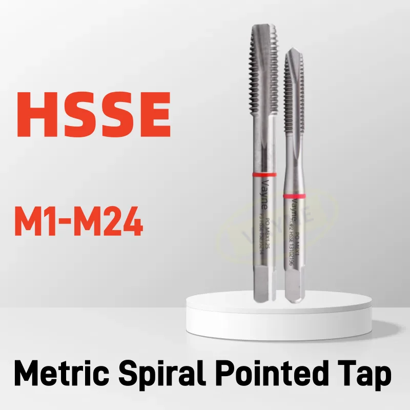 

1pcs HSSE Metric multi-purpose JIS Spiral Pointed Tap M1M2M3M4M5M6M7M8M10M12M16M18M20M22M24 Machine With Red Ring Thread Taps