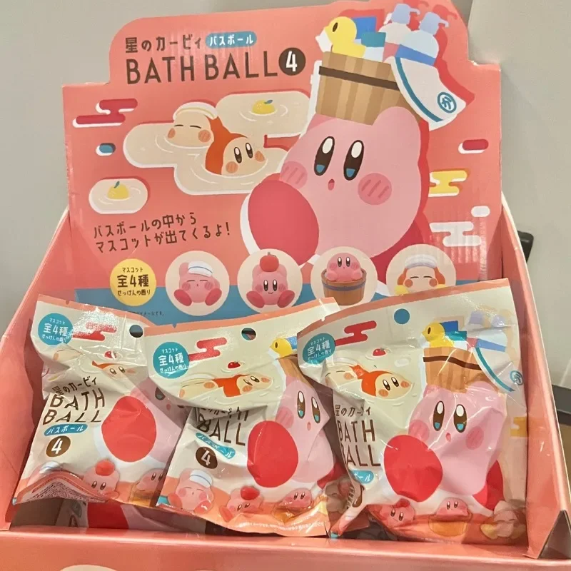 Original Hot Spring Serie Star Kirby Duschball Cartoon Badesalz Ball Spielzeug Hobbys Actionfiguren Urlaubsgeschenke für Kinder