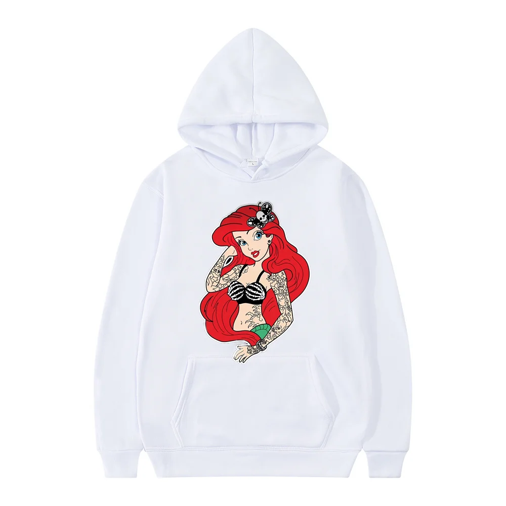 Hoodie bertudung untuk wanita, pakaian bertudung longgar bergaya Anime Disney lucu untuk wanita