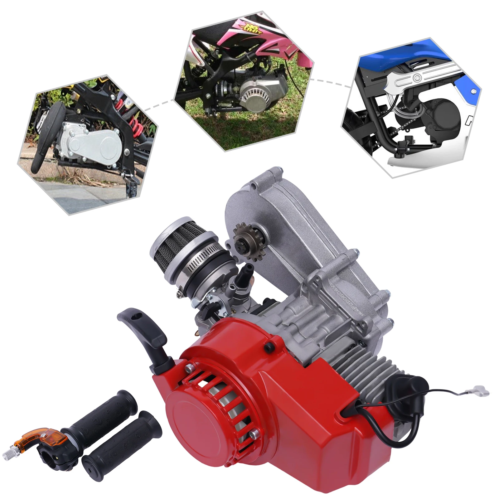 49cc 50cc 2 tempos pull start motor para mini motor bolso scooter dirt bike