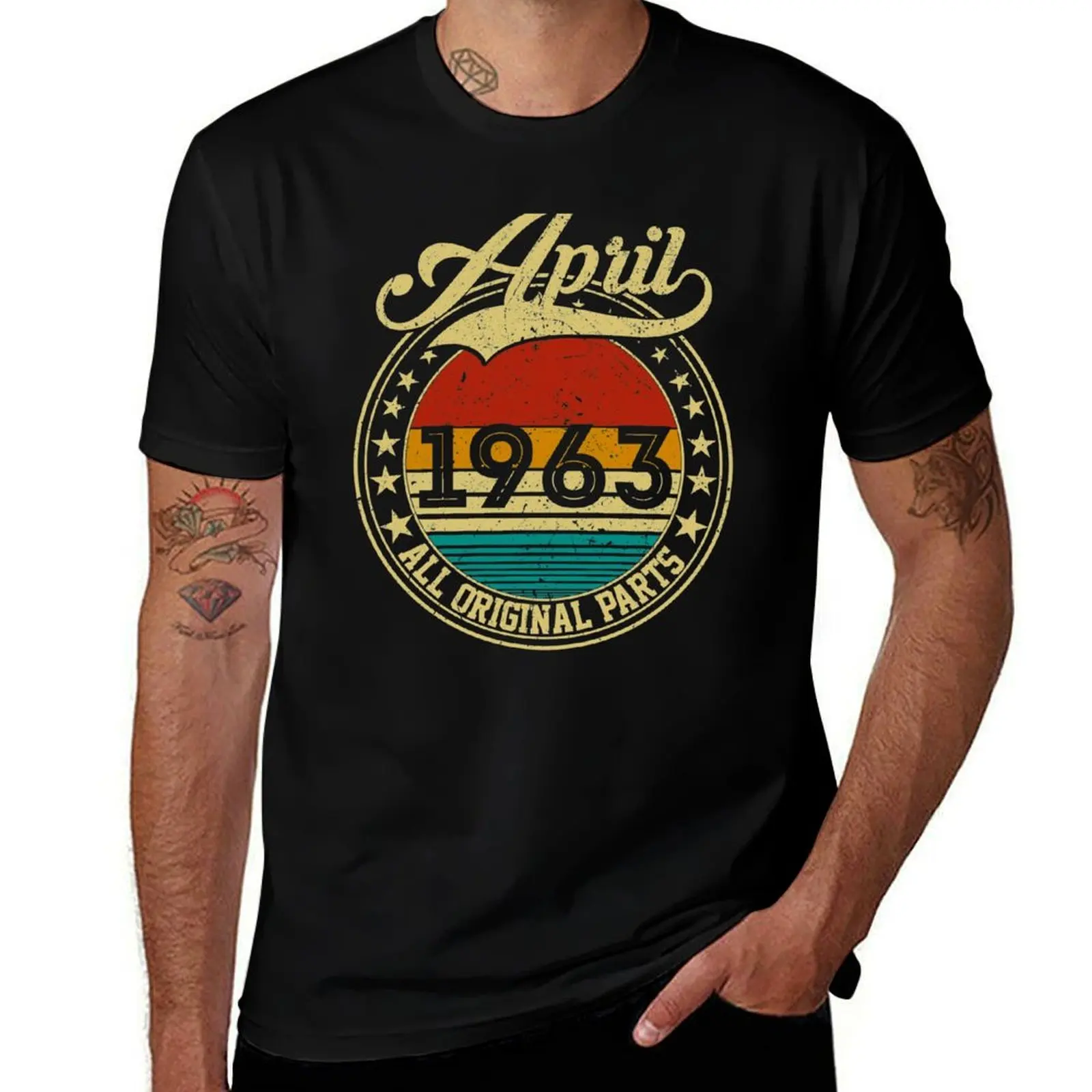 

Vintage April 1963 All Original Parts Born in April 1963 58th Birthday Gift 58 Years Old T-Shirt