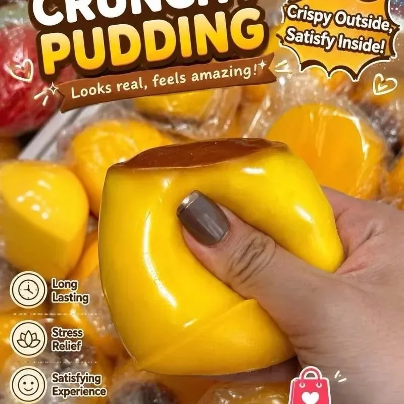 80+ Crunchy Pudding Squishy Fidget Toy Crunchy Squishies Squeeze Stress Ball ASMR Anti Stress Release Hand Gift Toy for Adult