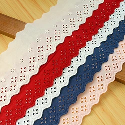 Cotton Embroidered Flower Lace Fabric, DIY Trim Applique, Ribbon Collar, Wedding Guipure Decor, Dubai, Hot, Colors