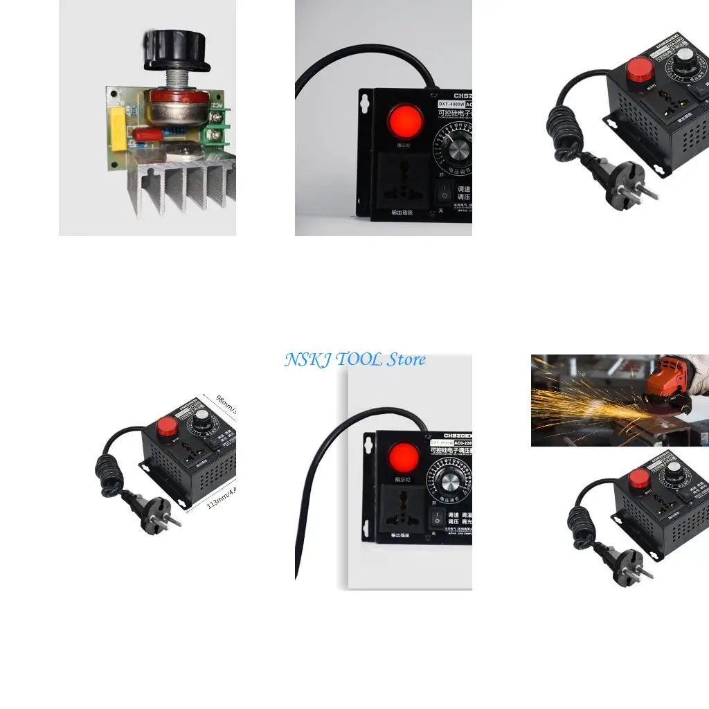 

L8RC AC220V 4000W SCR Motor Speed Regulator Adjustable Motor Driver Switch Durable