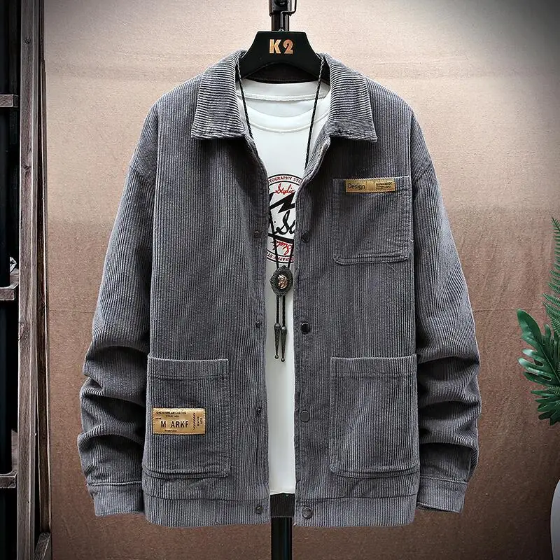 

Куртка мужская рабочая одежда из чистого хлопка модное ретро универсальное модное платье вельветовая короткая куртка с лацканами