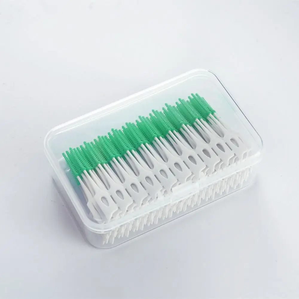 160Pcs Clean Between Teeth Silicone Interdental Brushes Orthodontics Braces with Thread Oral Cleaning Tools Teeth Care