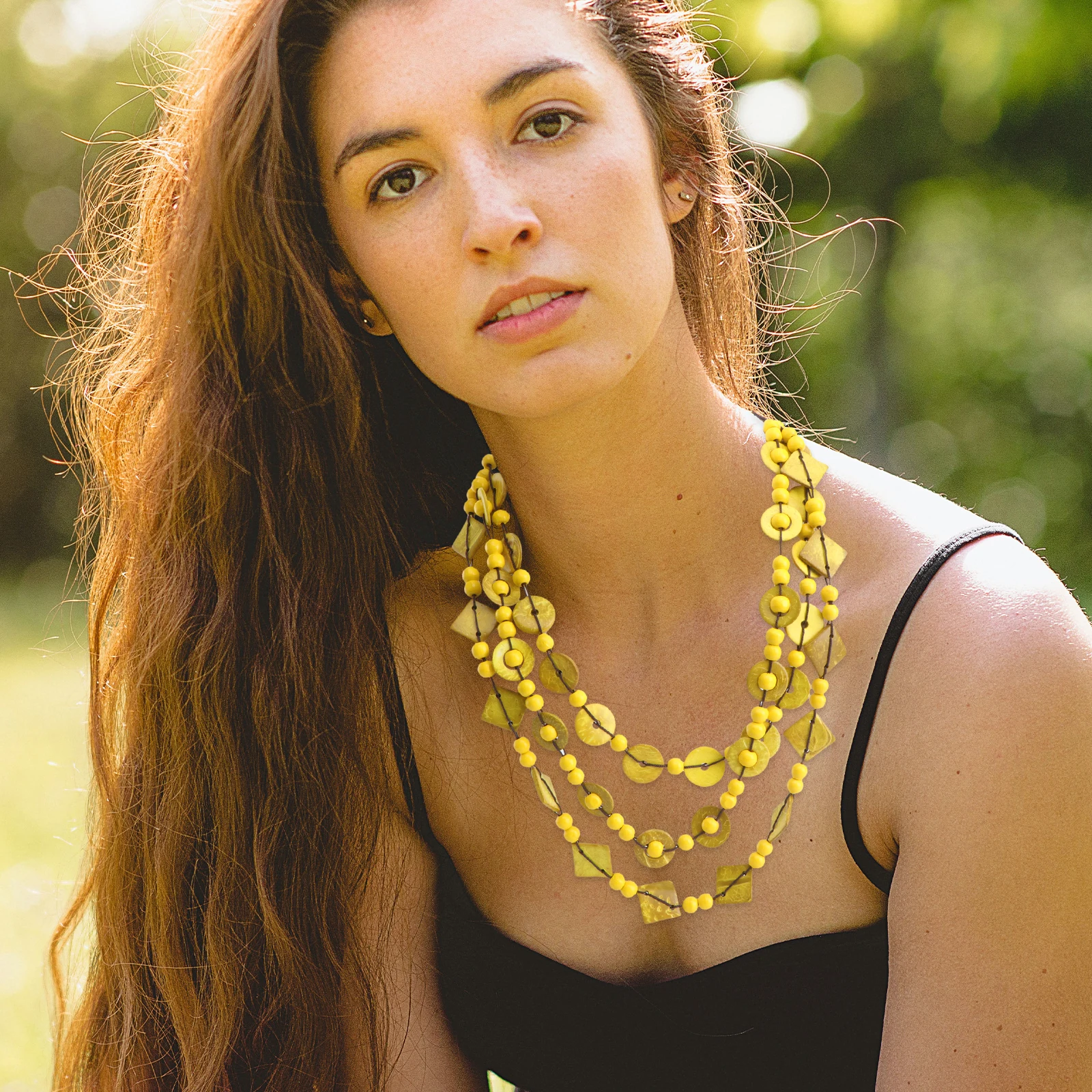

1PC Retro Necklace Vintage Women Necklace Coconut Shell Natural Wooden Beads Bohemia Style Fashion Elegant Daily Wear