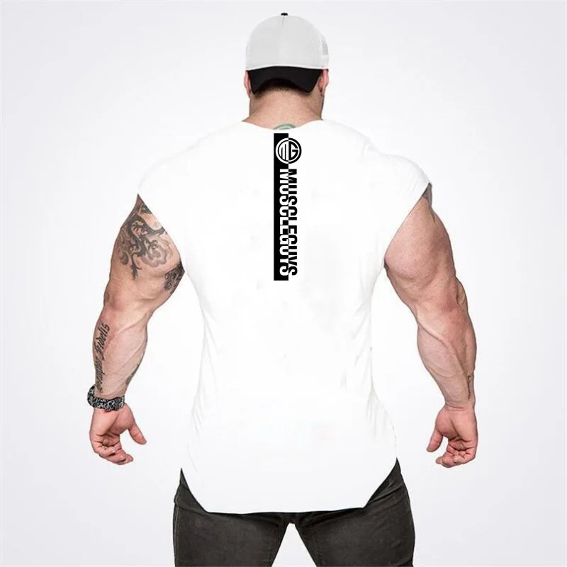 Workout Gym Mens Tank Tops Homens Moda Casual Imprimir Sem Mangas Camisa De Algodão Suor Resistente Confortável Respirável Solto Singlet