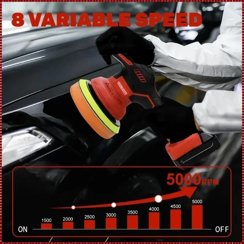 VES Cordless Polisher 8 Gears Digital Display Electric Polisher Auto Car Waxing Polishing Machine For Fit Milwaukee 18V Battery view 3
