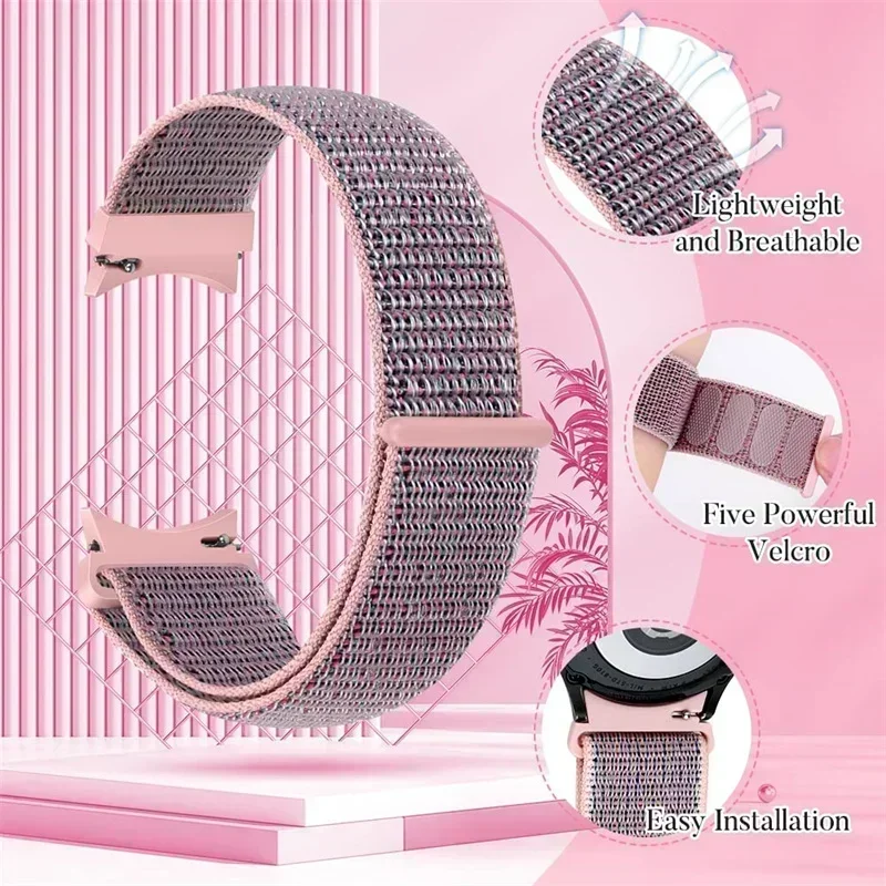 No Lücken Nylon-Schlaufenband für Samsung Galaxy Watch 7/FE/6/4/classic/5 pro 44 mm 40 mm Sportarmband Galaxy Watch7 Armbandzubehör