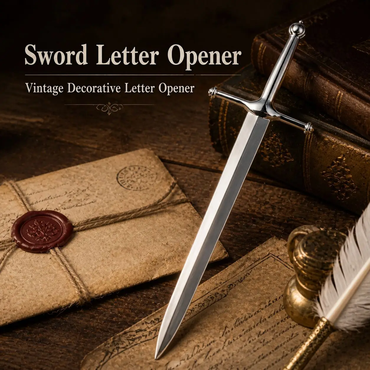 Letter Opener Envelope Mail Cutter Tool Sword Alloy Vintage Not Sharp Sword For Office Decoration Desk Collection Gift Props