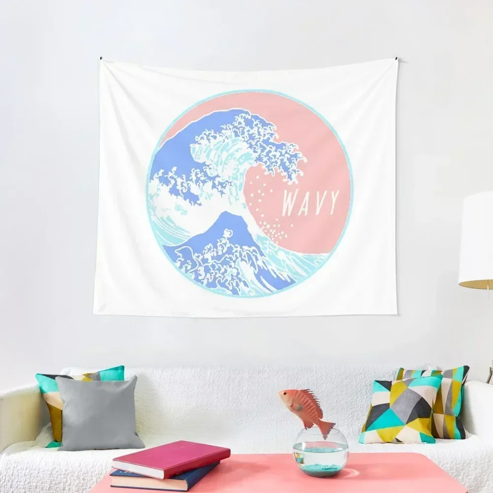 

Aesthetic Great Wave Wavy Tapestry For Bedroom Living Room Decoration Things To The Room Tapestry