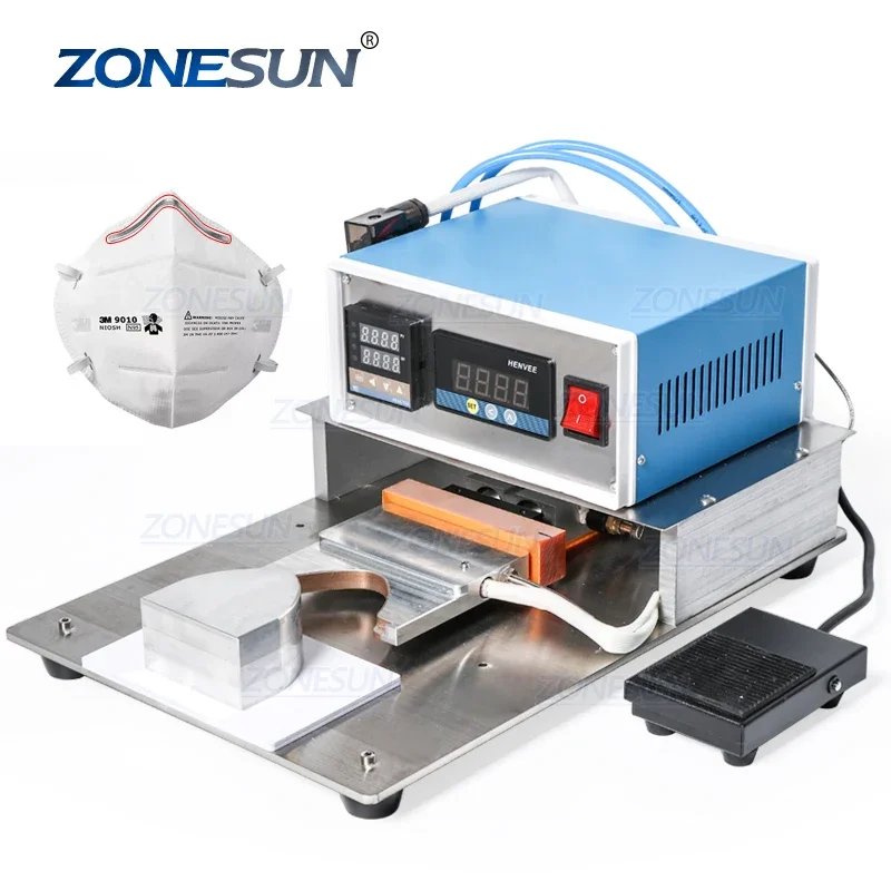 ZONESUN Pneumatic Semi Automatic Aluminum Strip Nose Bridge Beading Machine