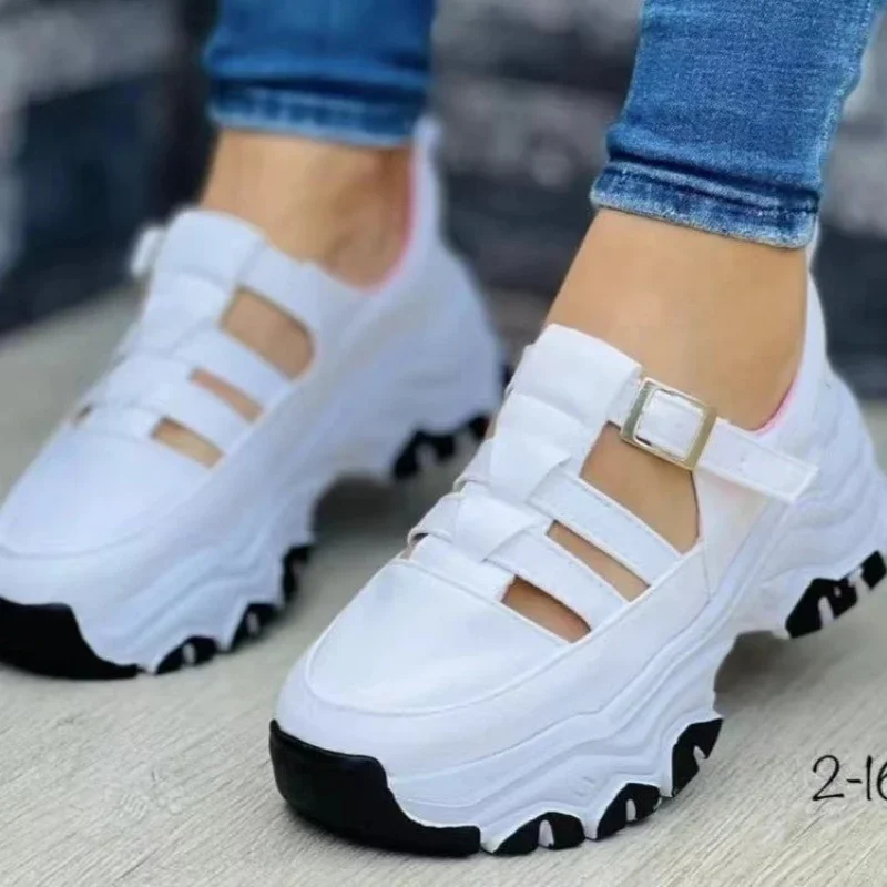 New Women Thick-Soled Comfortable Casual Shoes Woman Fashion Versatile Hollow Casual Sandals Female Sneakers Zapatos De Mujeres