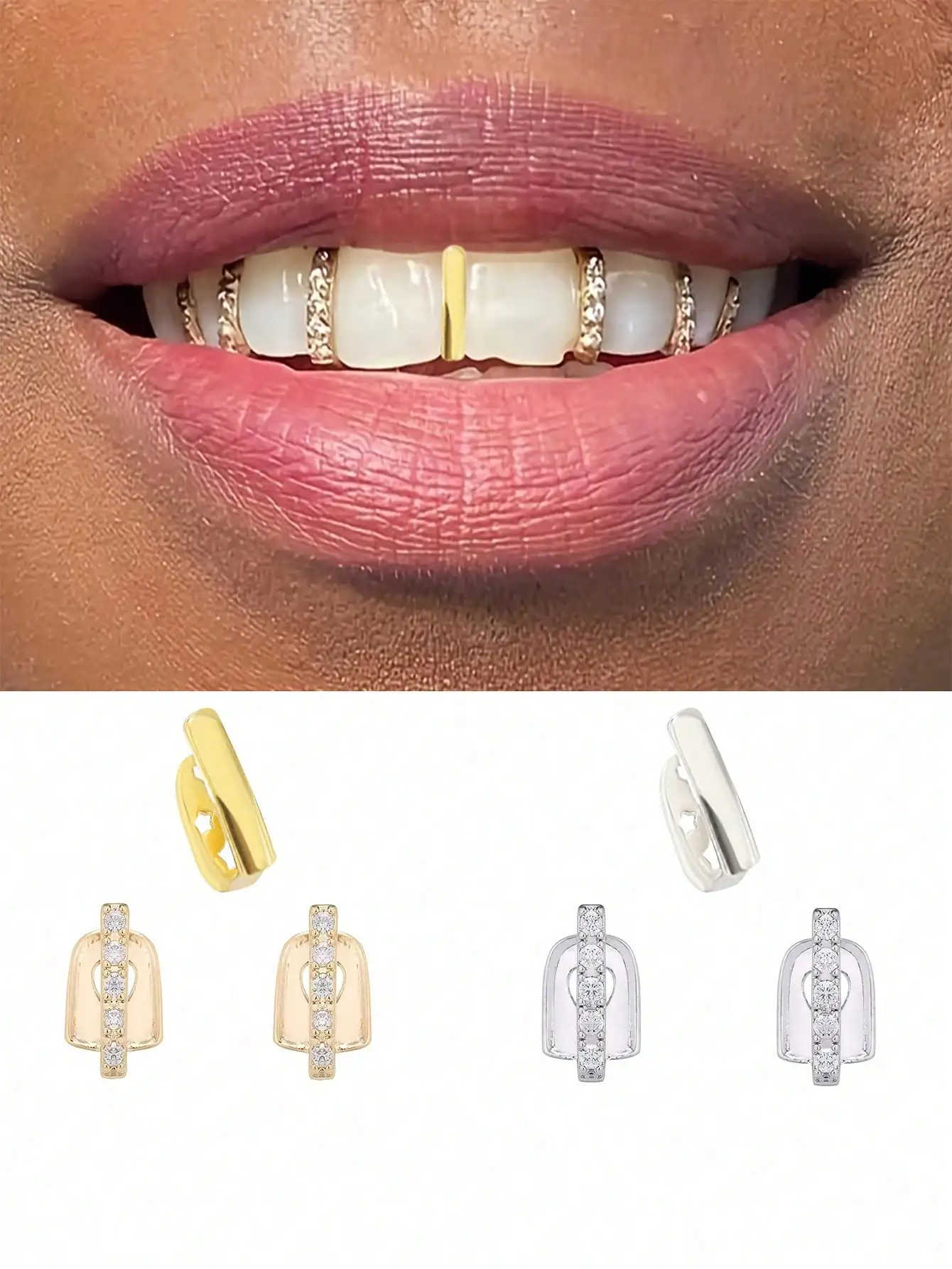 La joyería dental de circón Vertical suave para mujeres de moda se puede combinar con modificar las huecos entre los dientes a voluntad