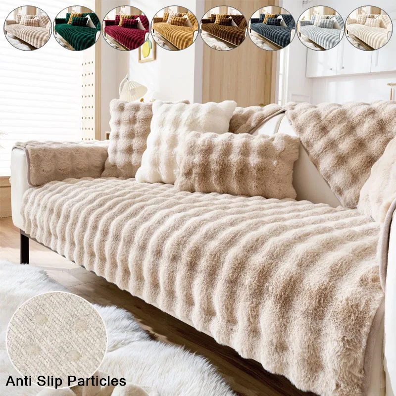 

Luxury Non SlipUltra Soft Thick Plush Sofa Cover Warm in Winter Pet Friendly Suitable for Bedroom and Living Room Decoration