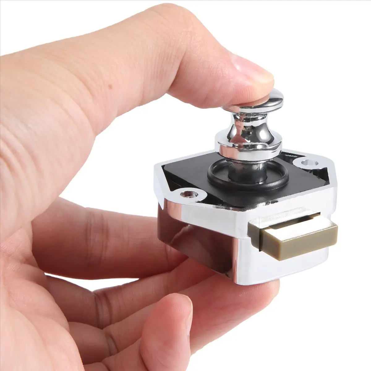 A89X 10 Pcs Push Button Keyless Lock Latch Cupboard Caravan Lock for RV Drawer Cabinet Doors Thickness 15-27mm