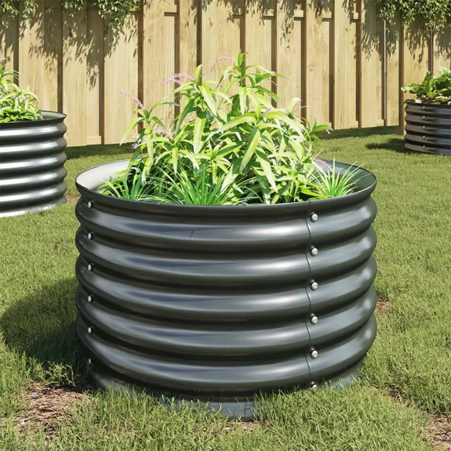 

Garden Raised Bed 31.5x31.5x17.3 Galvanized Steel Gray