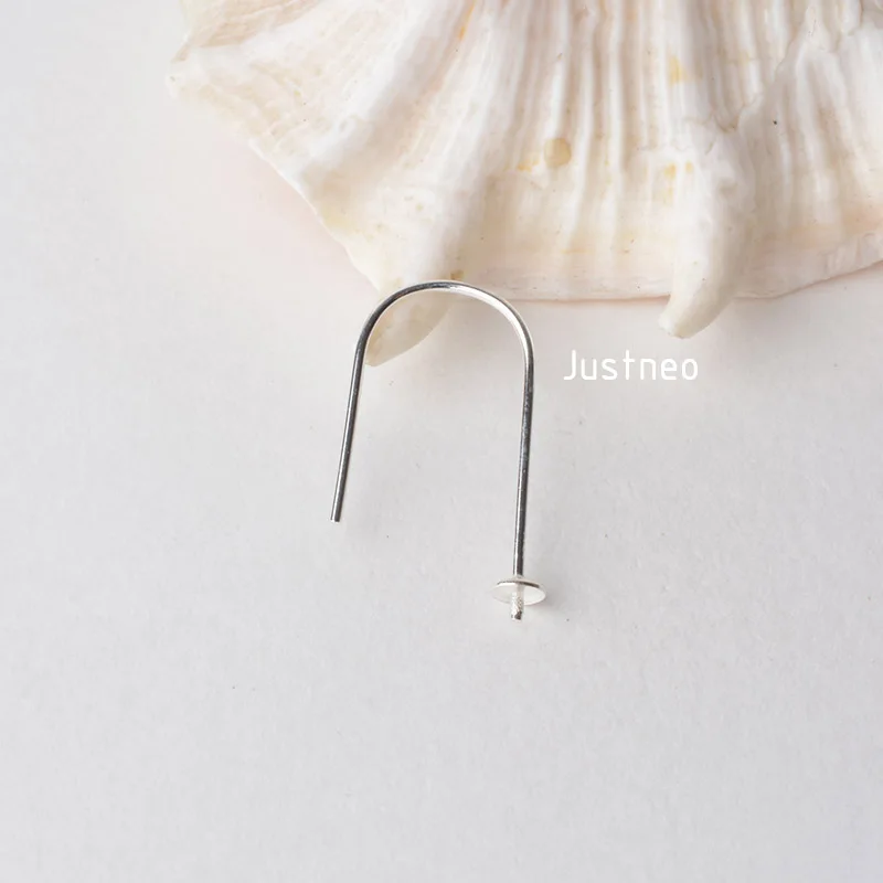 ear hook, solid 925 sterling silver earring wire hooks with Bead Caps, Jewelry DIY sterling silver earring findings components