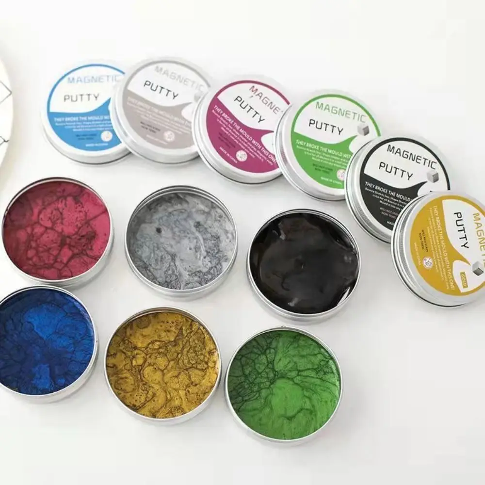 Resina magnética saltando lama argila colorida ferrofluido sucção magnética argila diy interativa lama playdough crianças brinquedos