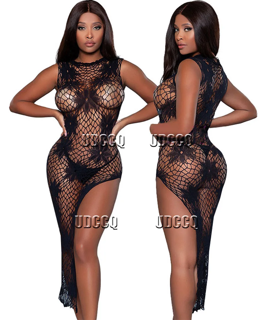 HOT Sexy Fishnet Lingerie Sheer Babydoll dress Underwear Body stocking Chemises Catsuit lace pattern bikini body suit bodysuits