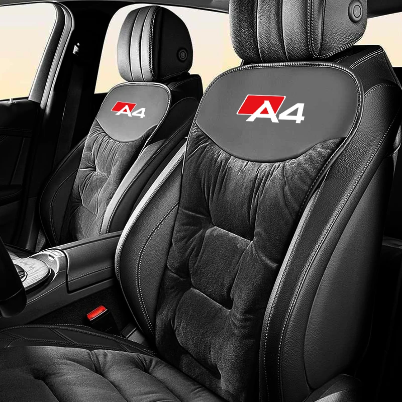 Car Seat Cushion For Audi A4 Warm Flannel Thickening Seat Cover Car Rear Seat Backrest Protection Pad Auto Interior Accessories